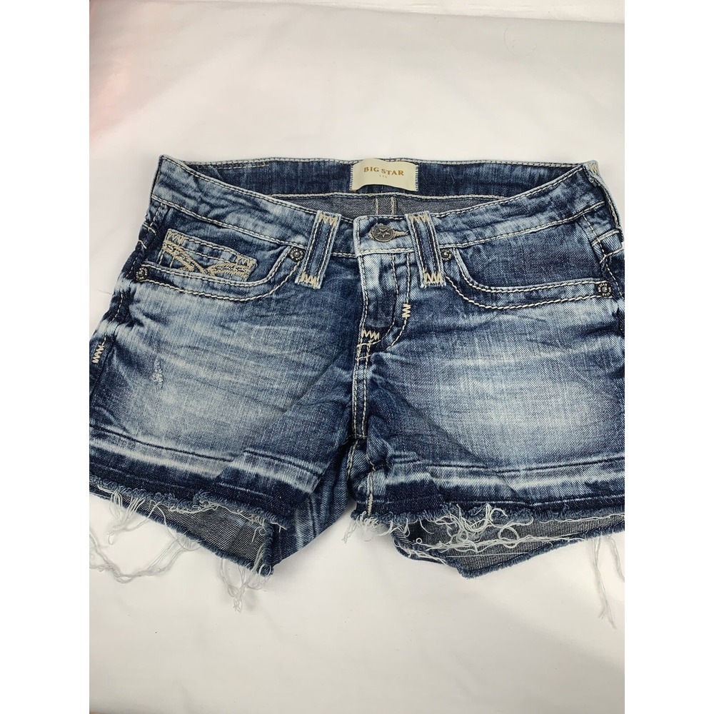 Big Star Women's Jean Shorts Cutoffs Size 25 Low Rise, Shorty Shorts Y2K